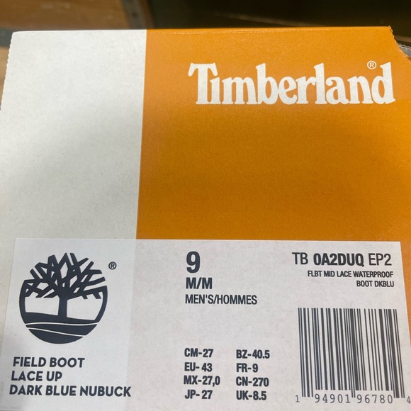 Brand new Waterproof Timberland 6” field boot in dark blue nubuck. - Picture 7 of 7